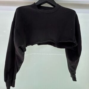 Urban Outfitters Black Cropped Sweatshirt